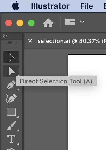 Selection Tool above Direct Selection Tool