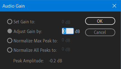 Premiere Pro Audio Gain