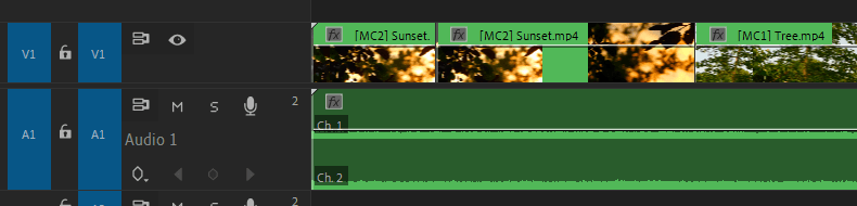 Premiere Pro: Edited Multi-Camera Sequence on Timeline