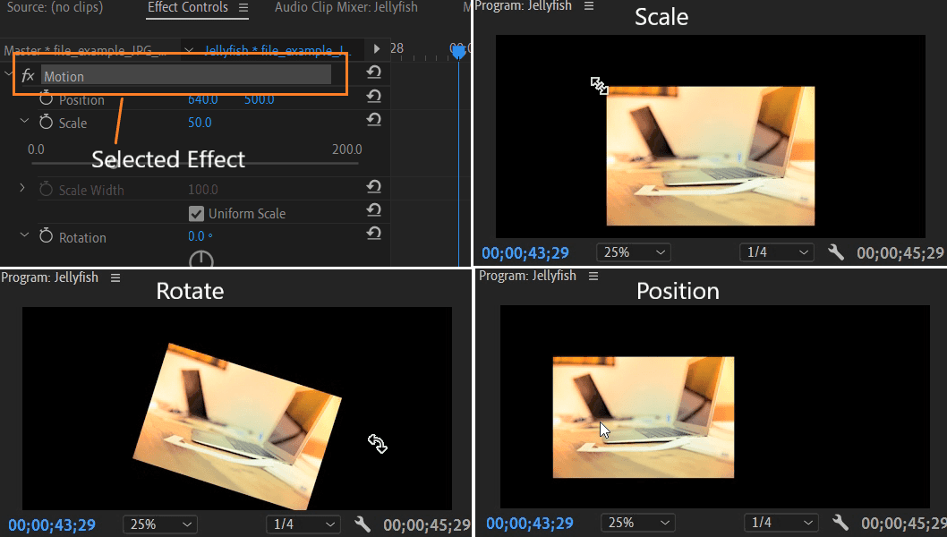 Premiere Pro: Applying Effect Using Clip Handles