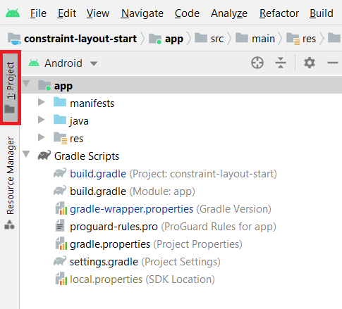 Project View in Android Studio