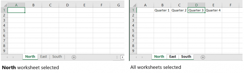 Group worksheets in Excel