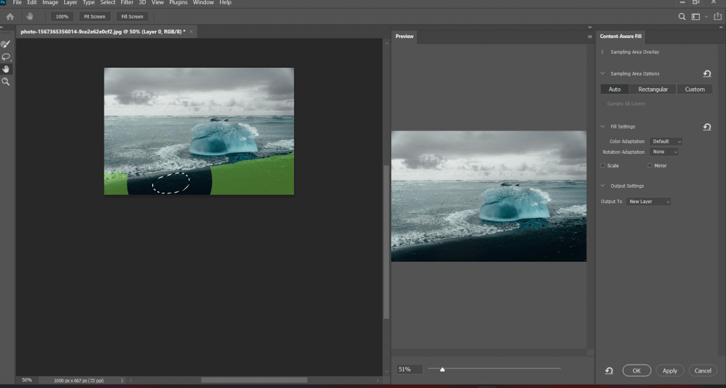 Content Aware Fill demo and configurations. Content Aware Fill in Adobe Photoshop